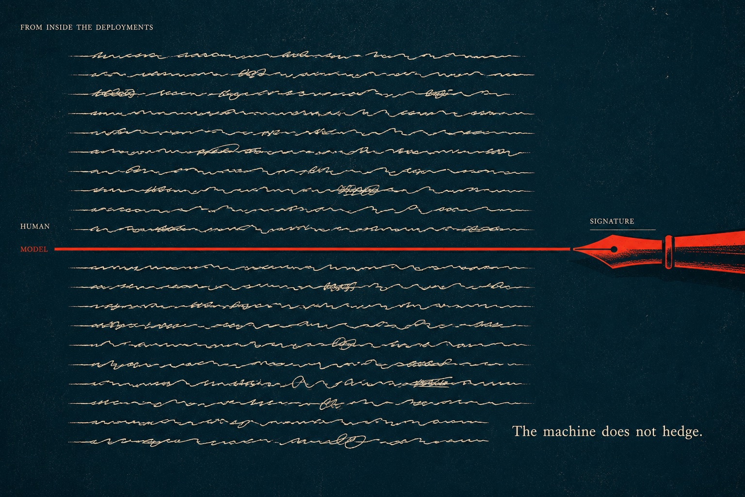 A page of wavering handwritten lines labeled 